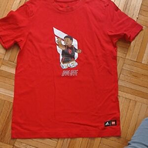 Adidas Red Tee with Graphic Print